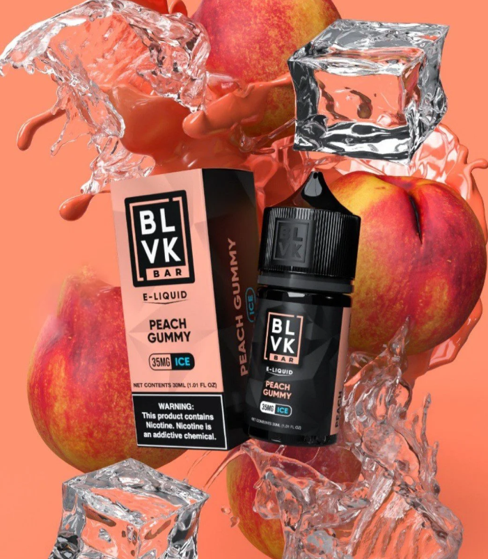 BLVK BAR Peach Gummy Ice- Nic Salt- 35mg 30ml