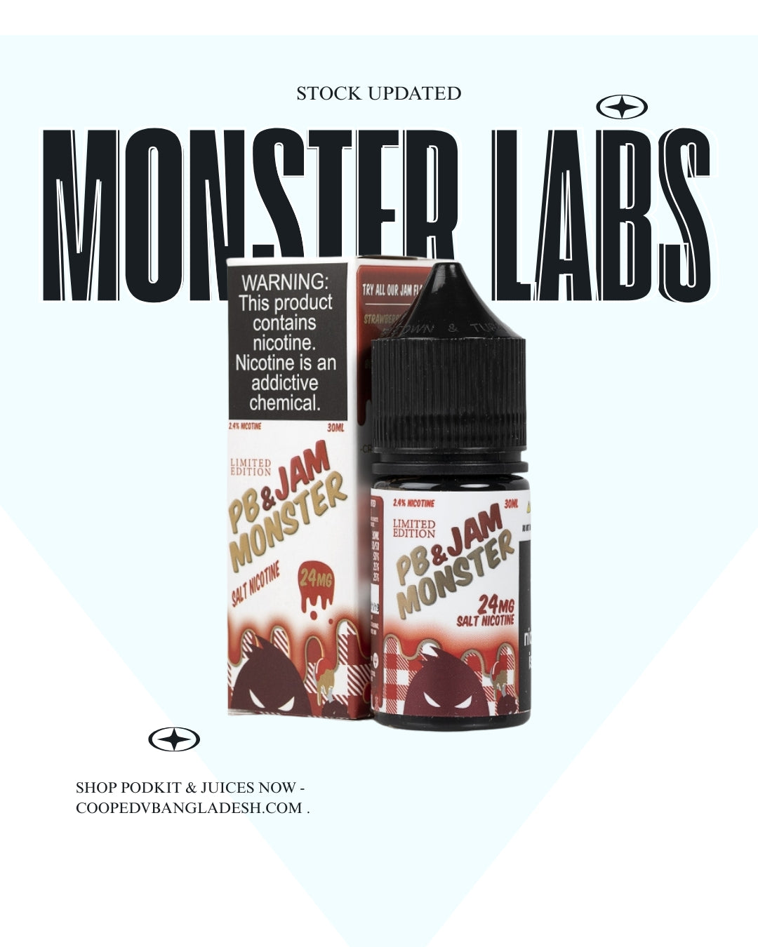 STRAWBERRY - PB AND JAM MONSTER SALTS - 30ML 24MG