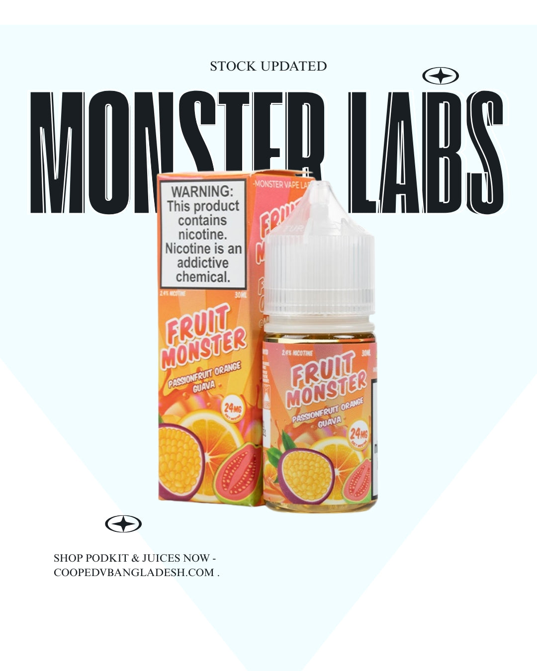 PASSIONFRUIT ORANGE GUAVA - FRUIT MONSTER SALTS - 30ML 48MG