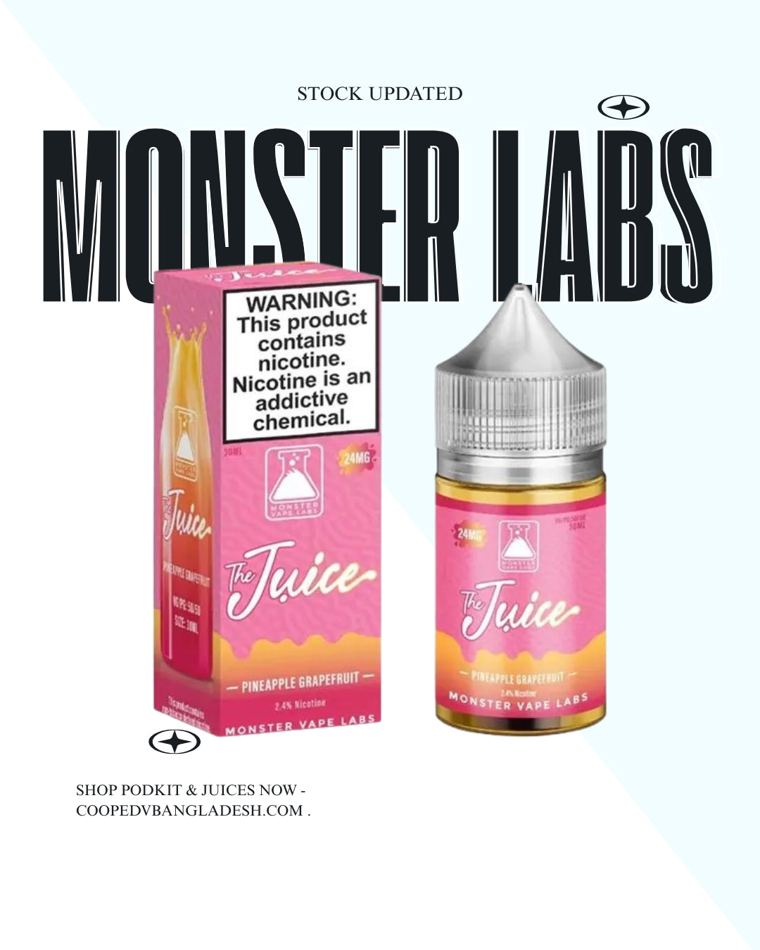 Pineapple Grapefruit The Juice Monster TFN Salt Nic E-Juice 30ml 48MG