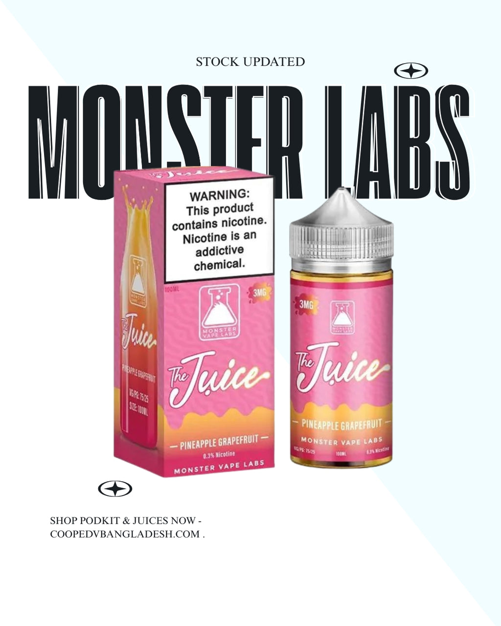 Pineapple Grapefruit The Juice Monster TFN Salt Nic E-Juice 30ml 48MG