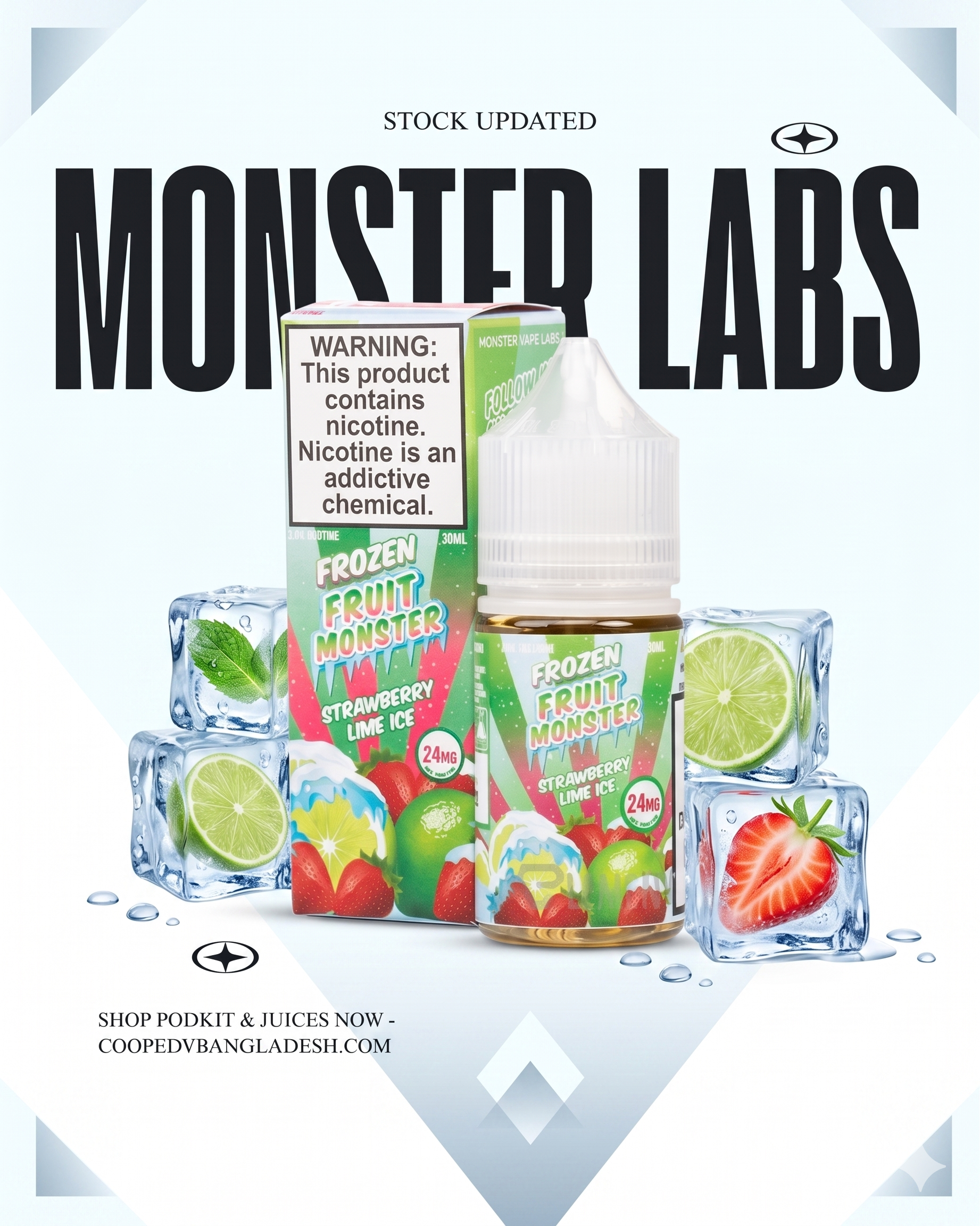 ICE STRAWBERRY LIME - FROZEN FRUIT MONSTER SALTS - 30ML 24MG