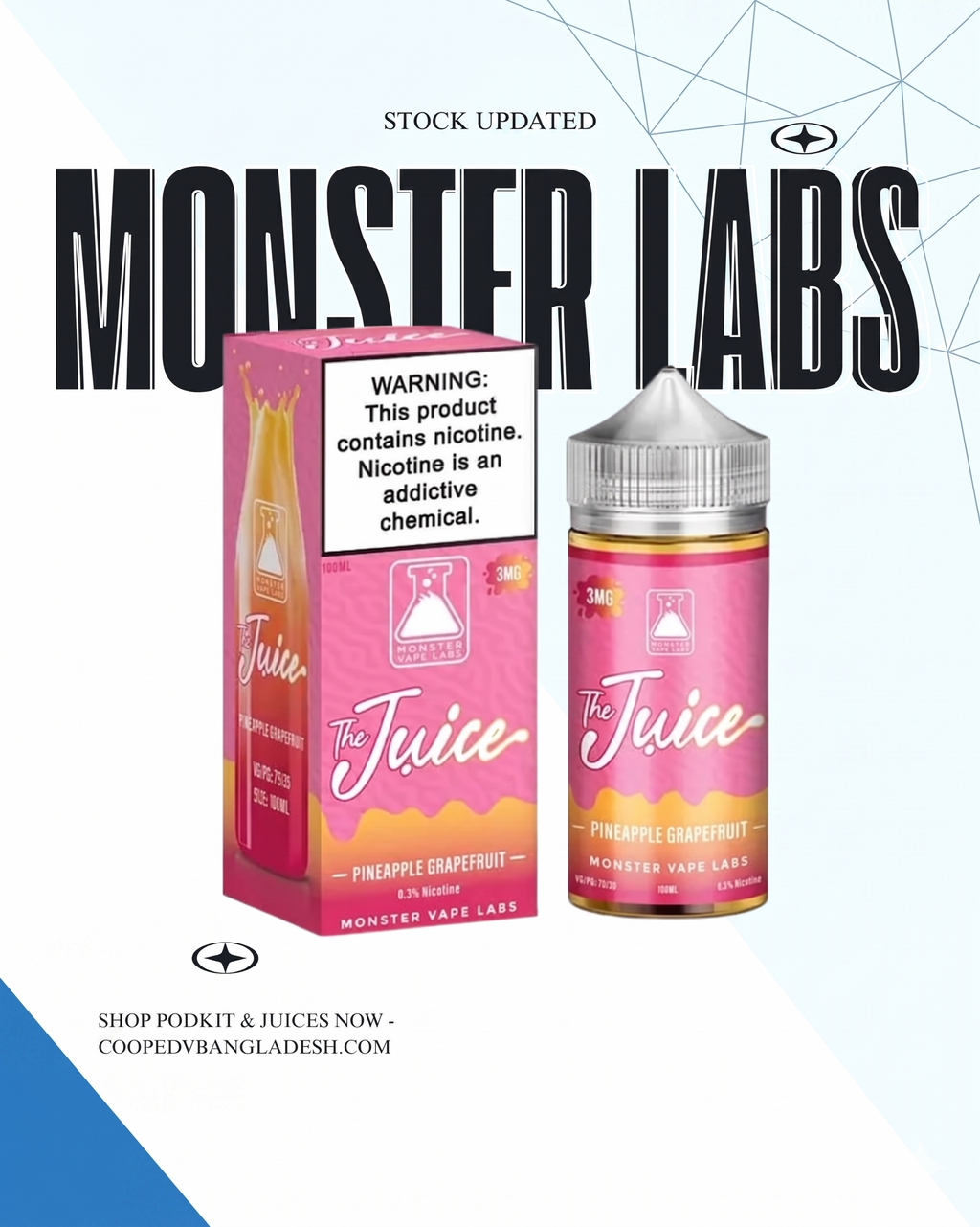 Pineapple Grapefruit The Juice Monster TFN E-Juice 100ml 6ML