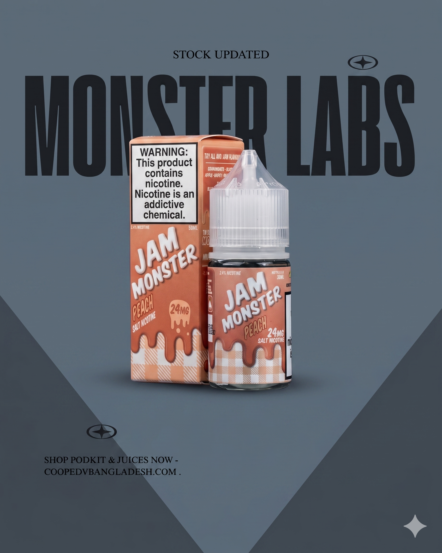 PEACH - JAM MONSTER SALTS - 30ML 48MG