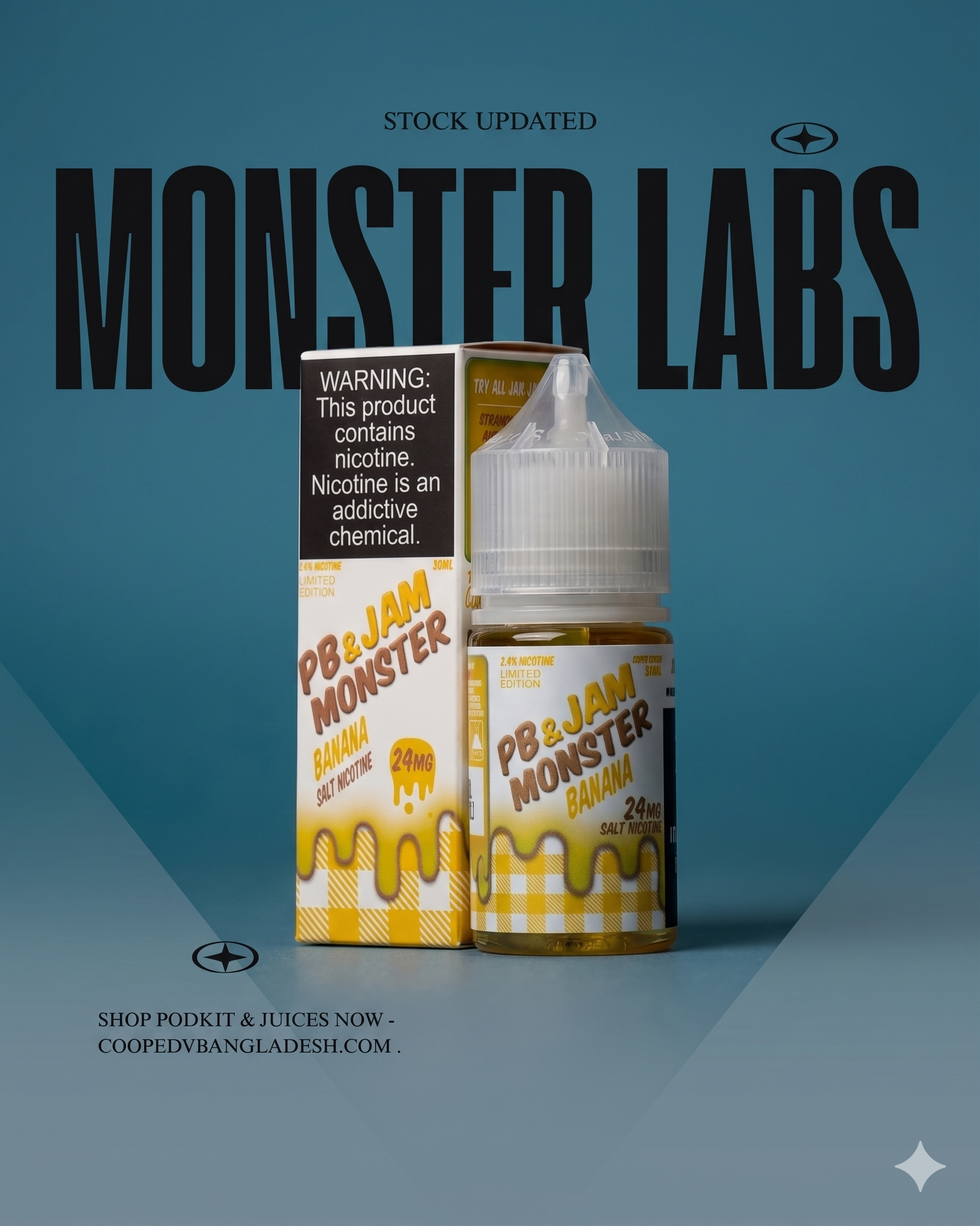 BANANA - PB AND JAM MONSTER SALTS - 30ML 48MG