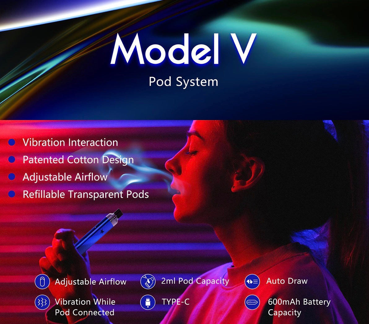 Kumiho Model V Pod System Kit 600mAh 2ml