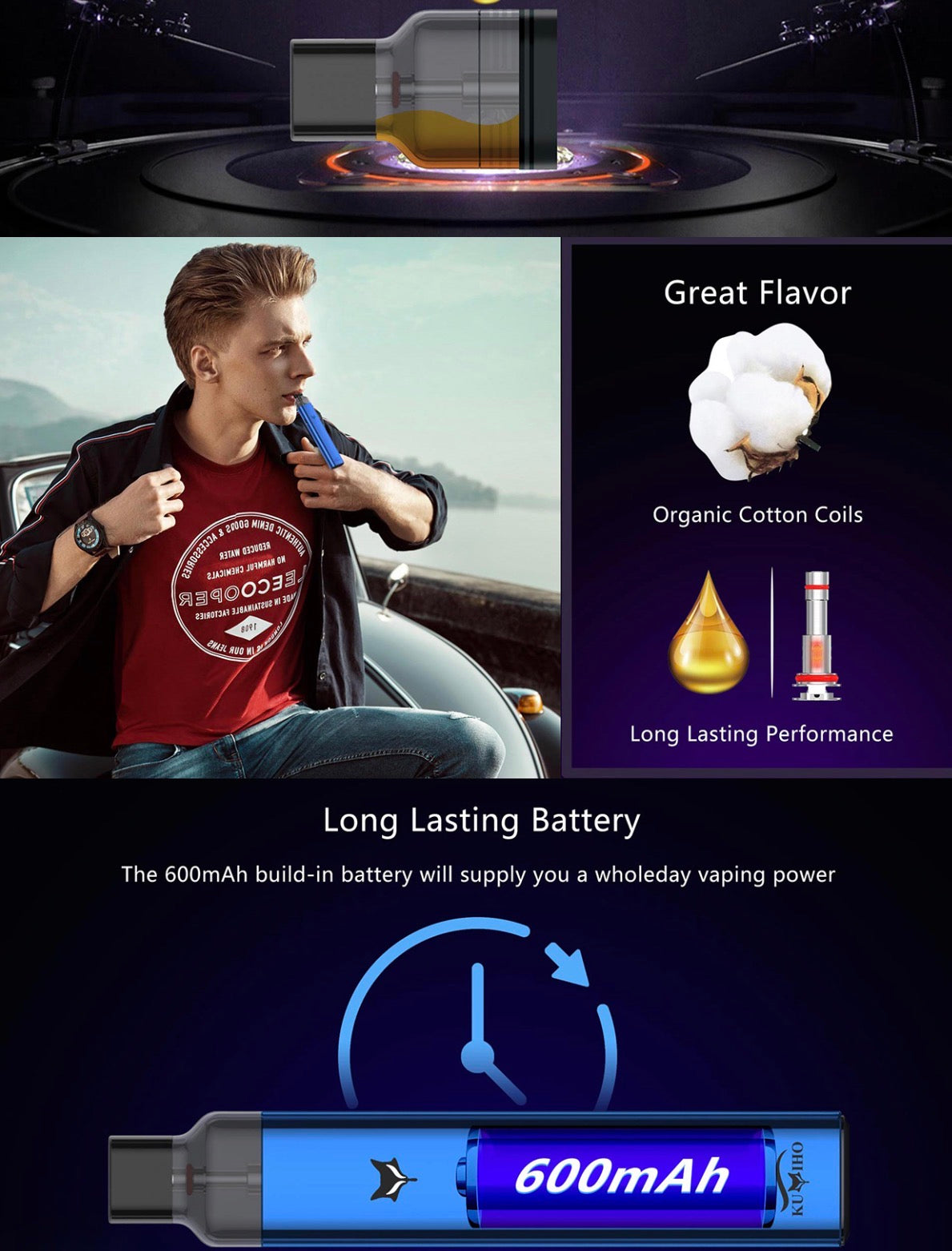 Kumiho Model V Pod System Kit 600mAh 2ml