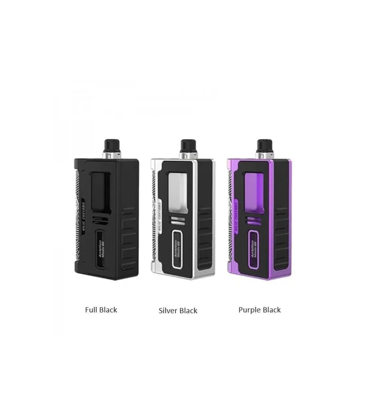 Ambition Mods Kil-Lite Pro 60W AIO Boro Box Mod - Gun Metal Black, VW 1~60W, 1 x 18650, Evolv DNA60C Chip